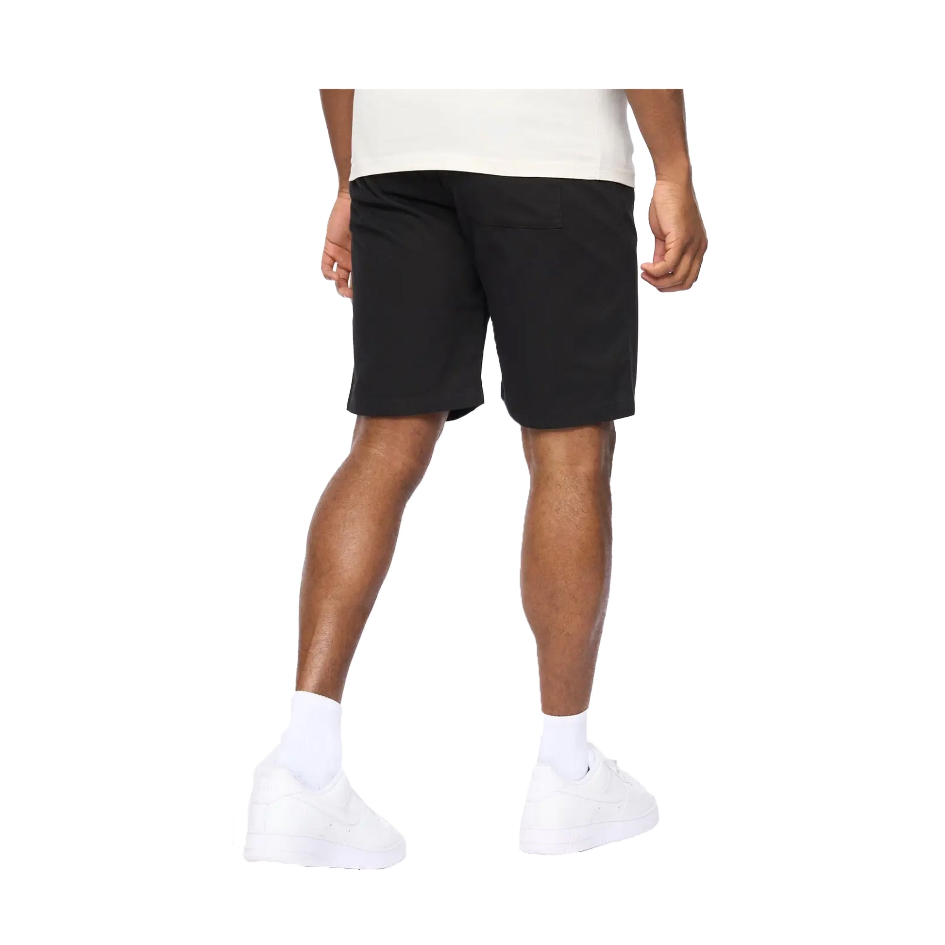 Black - Back - Crosshatch Mens Blansmoore Elasticated Regular Casual Shorts