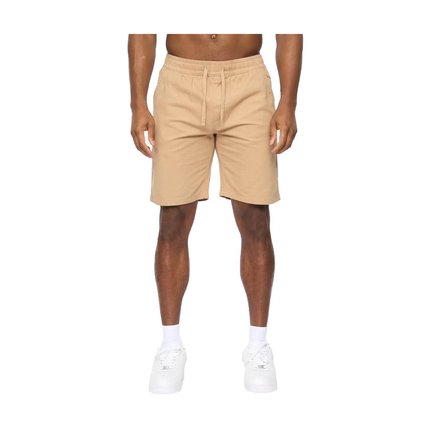 Stone - Front - Crosshatch Mens Blansmoore Elasticated Regular Casual Shorts