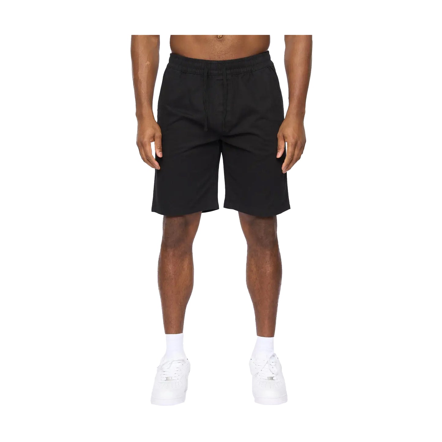 Black - Front - Crosshatch Mens Blansmoore Elasticated Regular Casual Shorts
