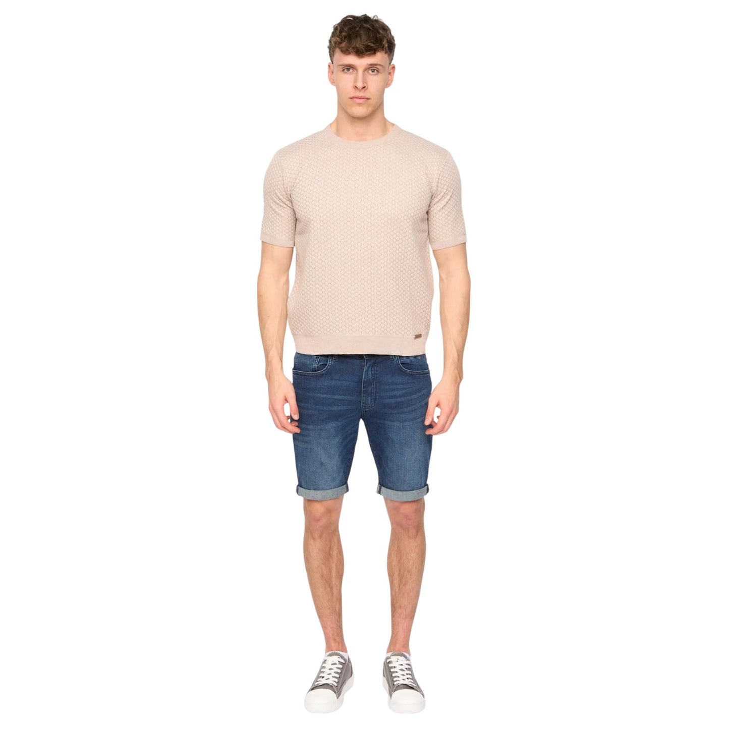 Stone - Lifestyle - Duck and Cover Mens Mataso Knitted T-Shirt
