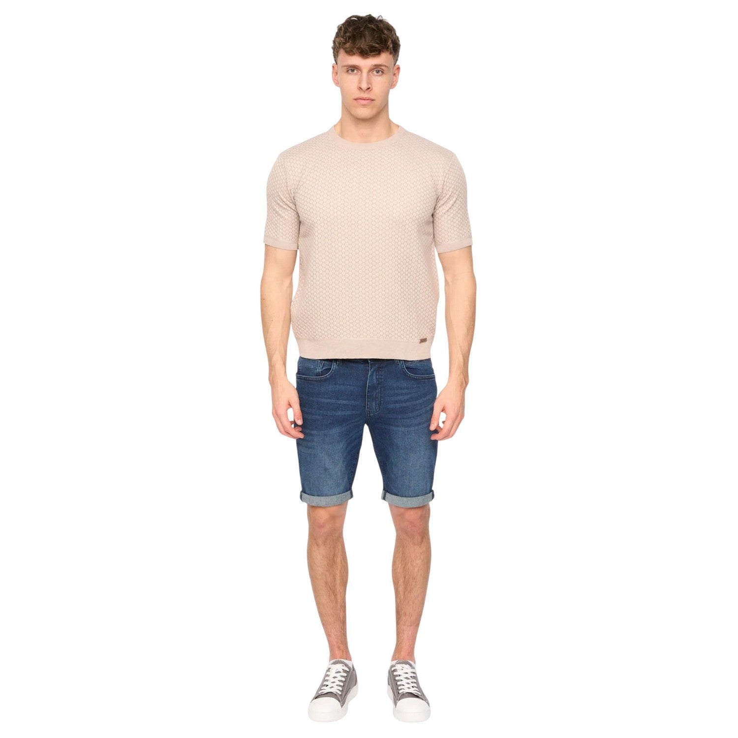 Stone - Lifestyle - Duck and Cover Mens Mataso Knitted T-Shirt