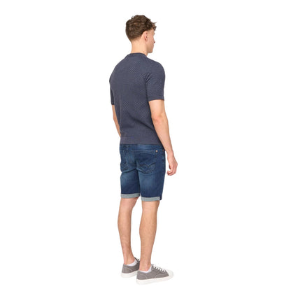 Slate Blue - Back - Duck and Cover Mens Mataso Knitted T-Shirt