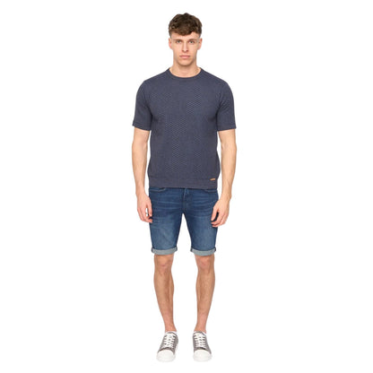 Slate Blue - Lifestyle - Duck and Cover Mens Mataso Knitted T-Shirt