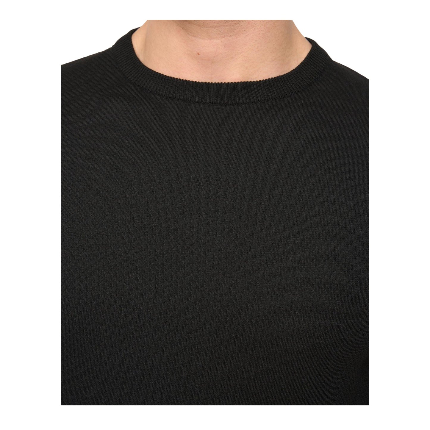 Black - Side - Duck and Cover Mens Marvela Knitted T-Shirt
