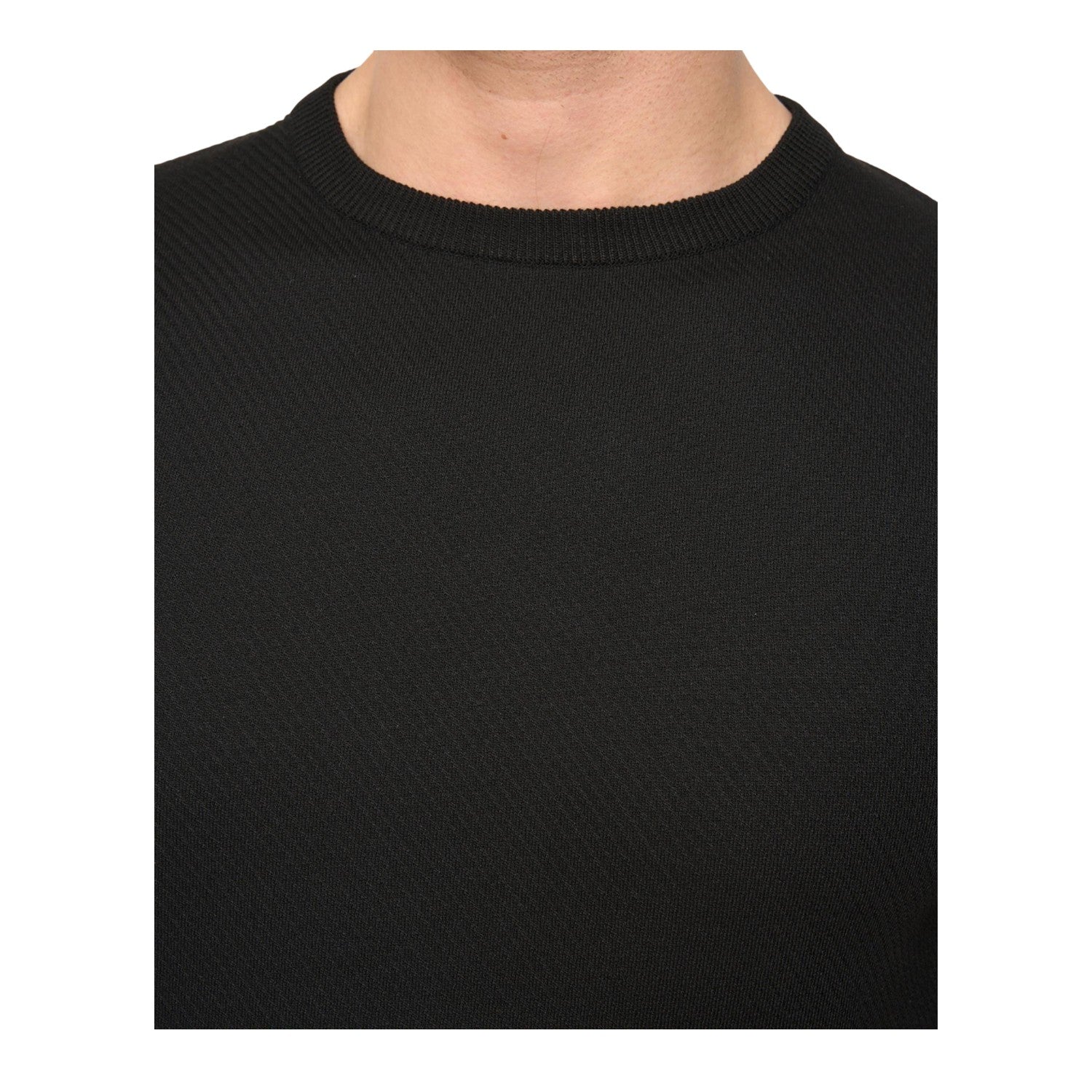 Black - Side - Duck and Cover Mens Marvela Knitted T-Shirt