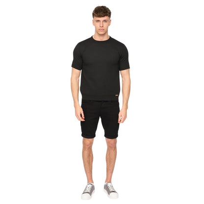 Black - Lifestyle - Duck and Cover Mens Marvela Knitted T-Shirt