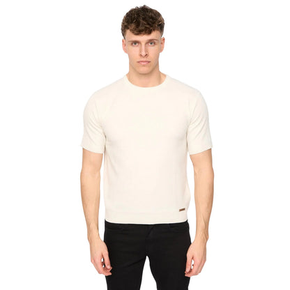 Light Stone - Front - Duck and Cover Mens Marvela Knitted T-Shirt