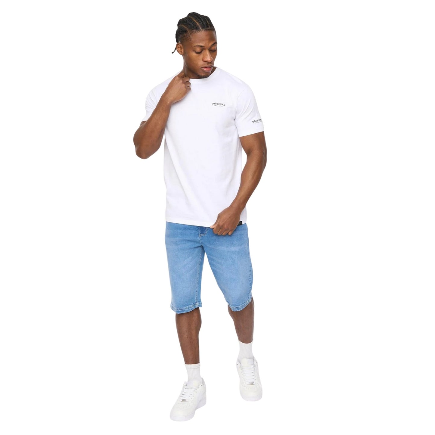 White - Lifestyle - Crosshatch Mens Allmoore T-Shirt