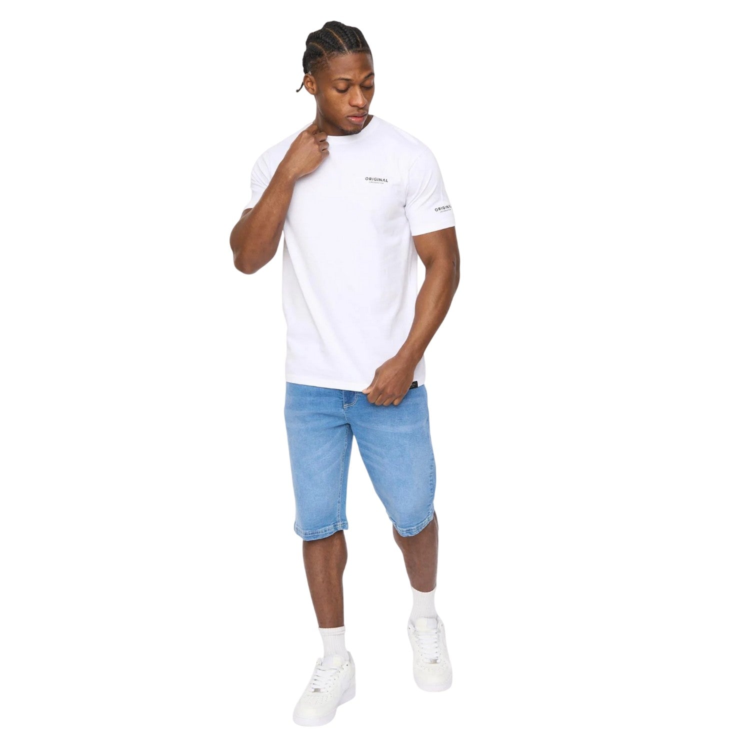 White - Lifestyle - Crosshatch Mens Allmoore T-Shirt