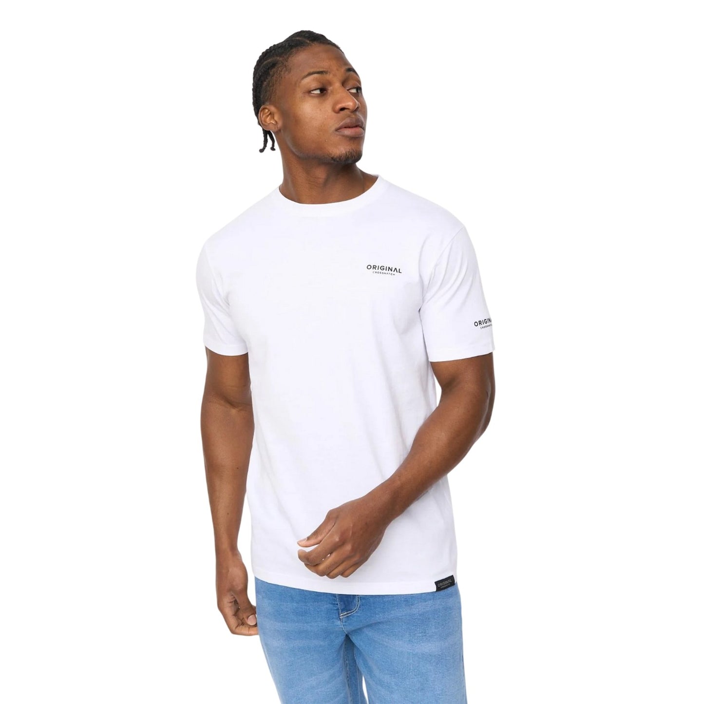 White - Front - Crosshatch Mens Allmoore T-Shirt