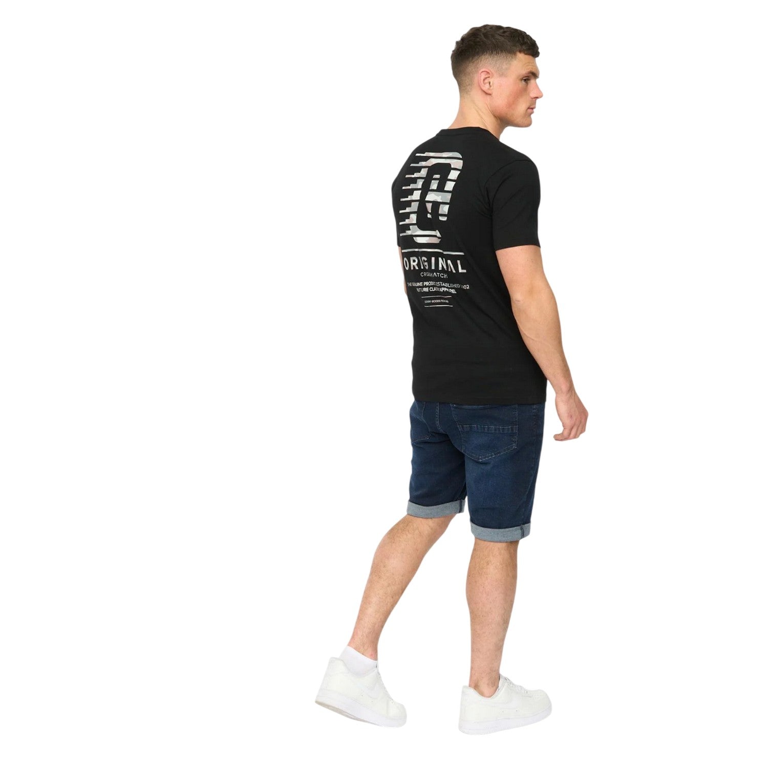 Black - Back - Crosshatch Mens Winchamp T-Shirt