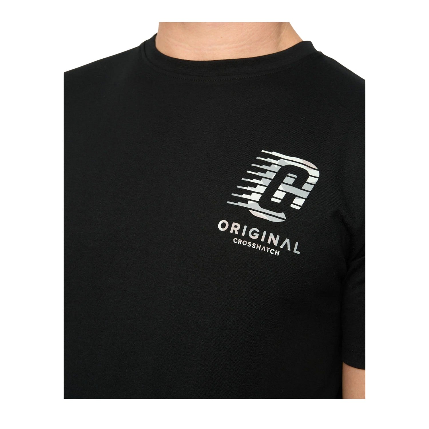 Black - Side - Crosshatch Mens Winchamp T-Shirt