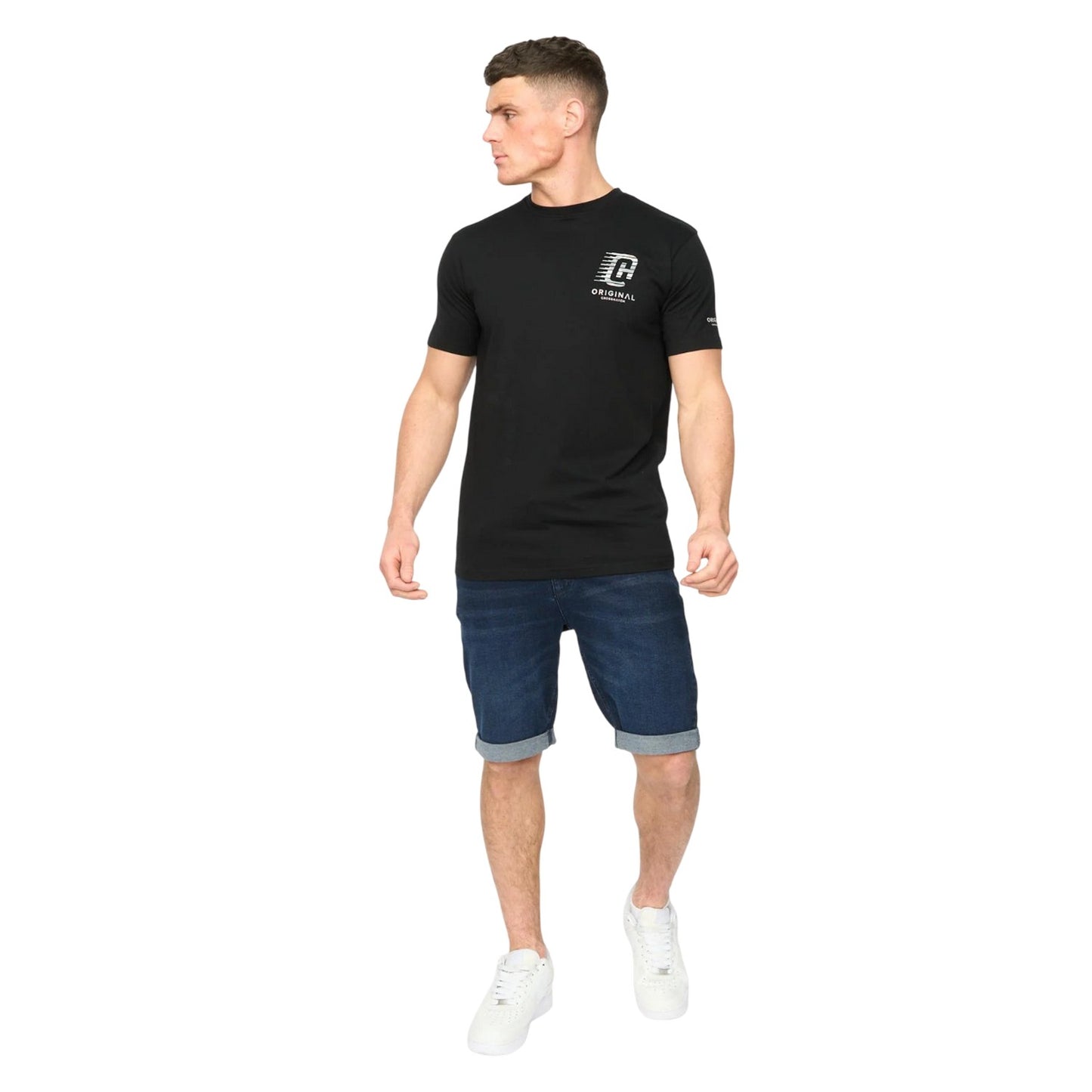 Black - Lifestyle - Crosshatch Mens Winchamp T-Shirt
