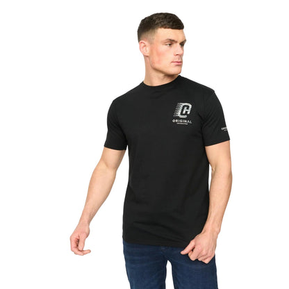 Black - Front - Crosshatch Mens Winchamp T-Shirt