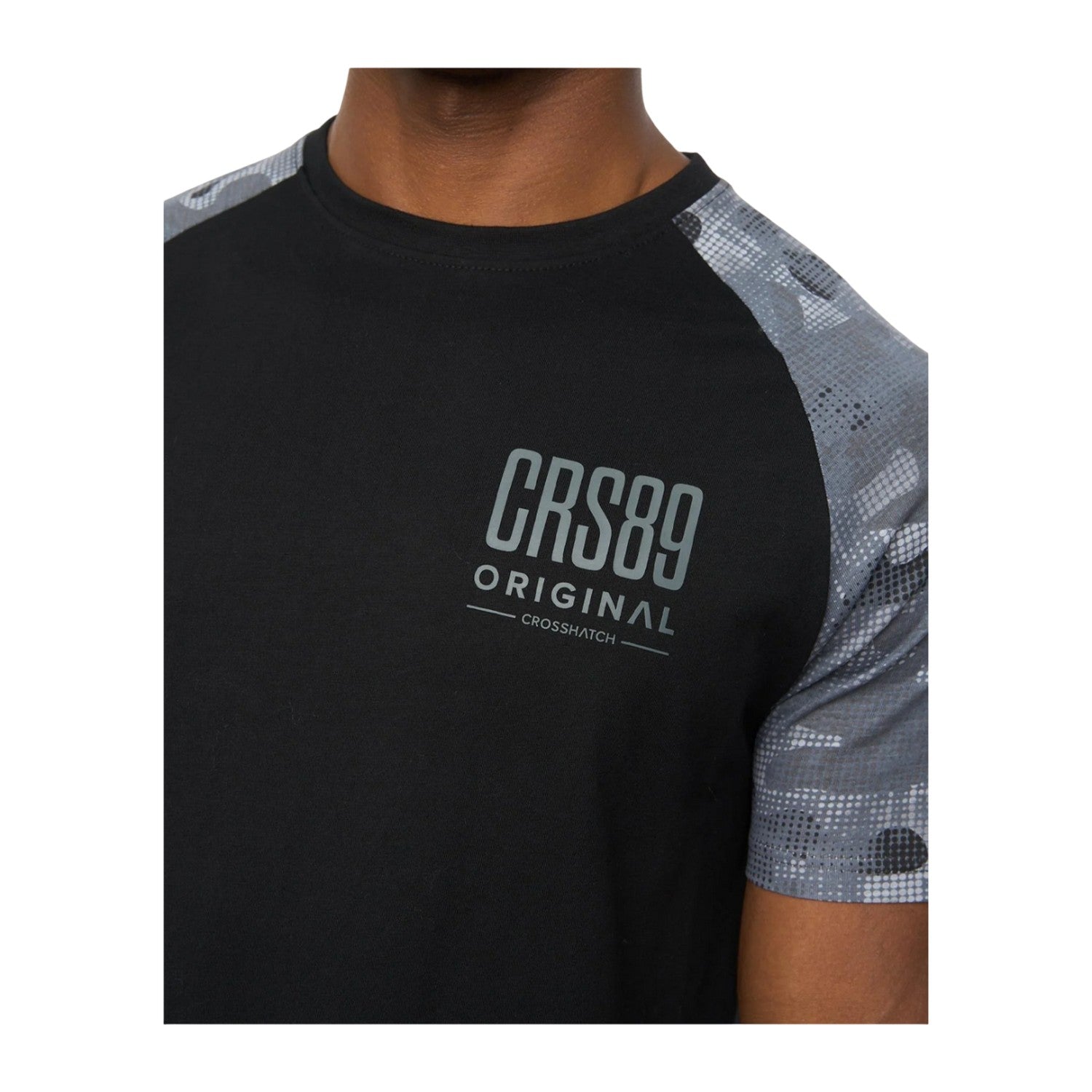 Black - Side - Crosshatch Mens Branton T-Shirt