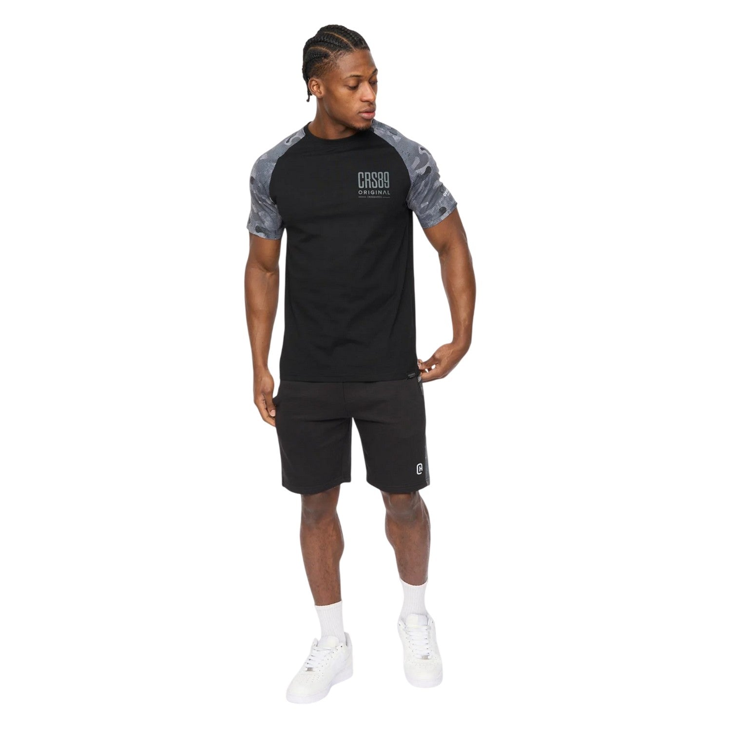 Black - Lifestyle - Crosshatch Mens Branton T-Shirt