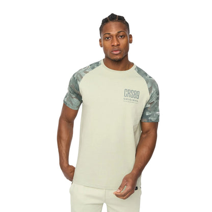 Light Olive - Front - Crosshatch Mens Branton T-Shirt