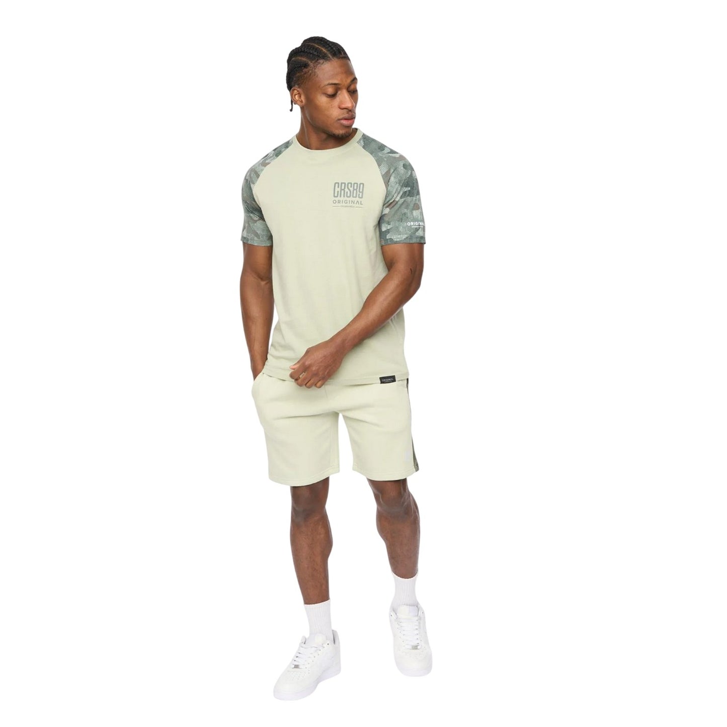 Light Olive - Side - Crosshatch Mens Branton T-Shirt