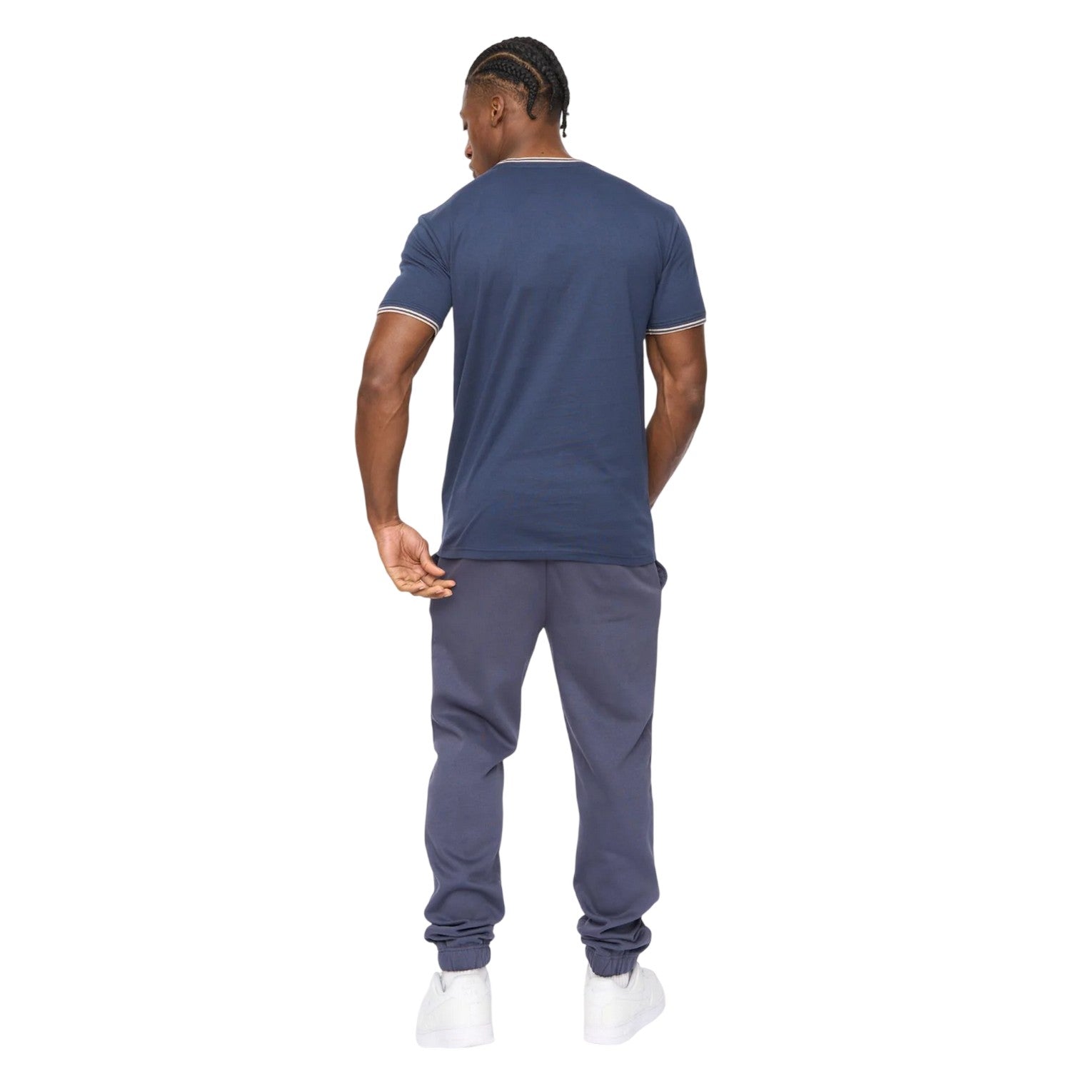 Navy - Back - Crosshatch Mens Preece T-Shirt