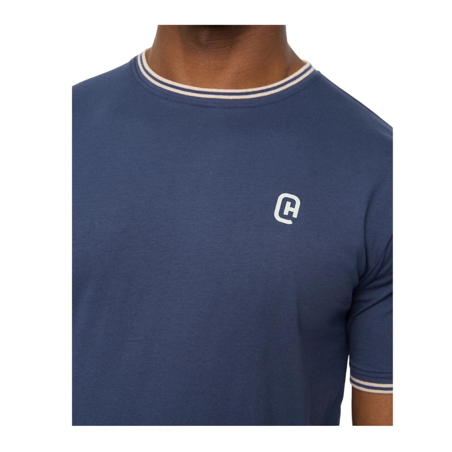 Navy - Side - Crosshatch Mens Preece T-Shirt
