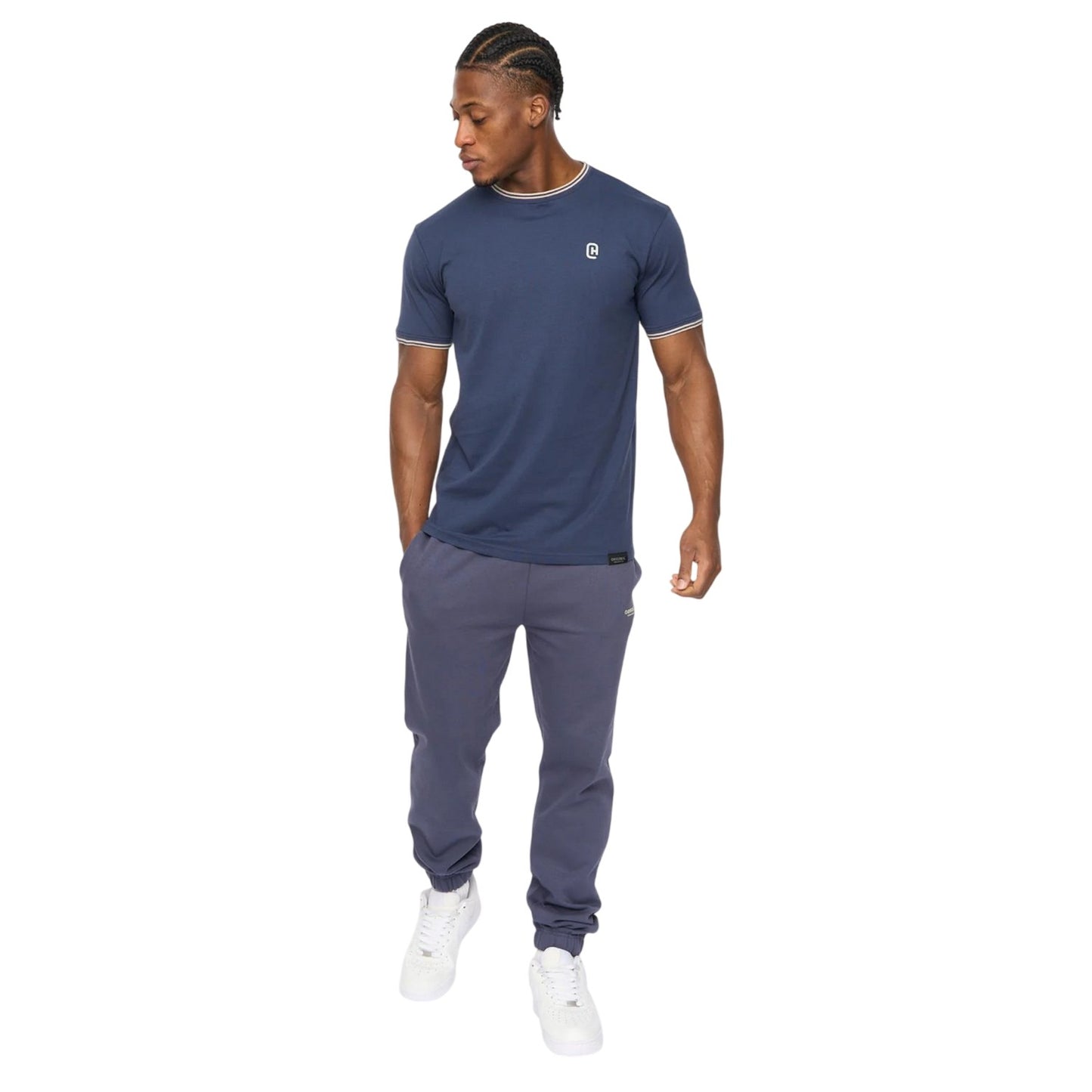 Navy - Lifestyle - Crosshatch Mens Preece T-Shirt
