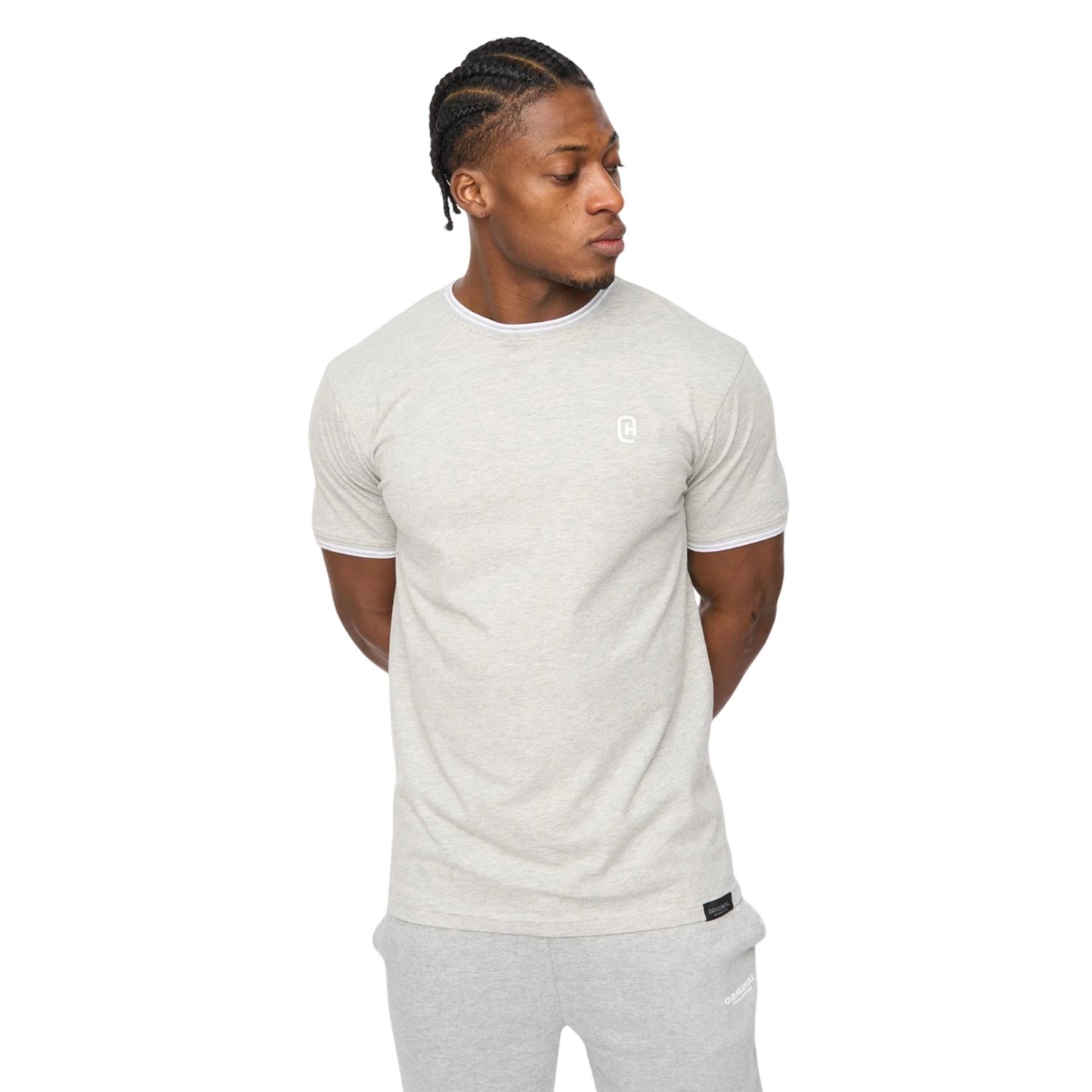 Grey Marl - Front - Crosshatch Mens Preece T-Shirt