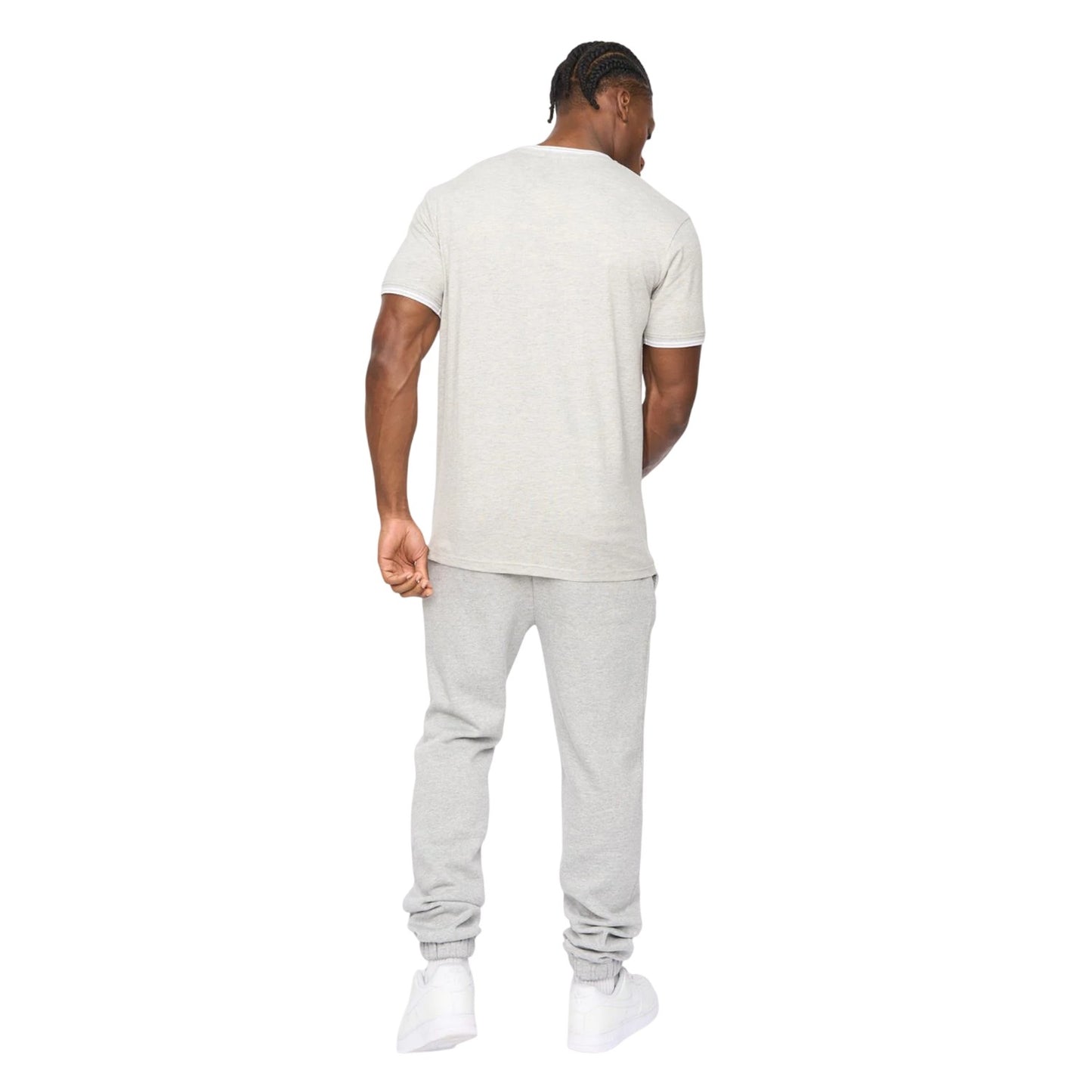 Grey Marl - Back - Crosshatch Mens Preece T-Shirt