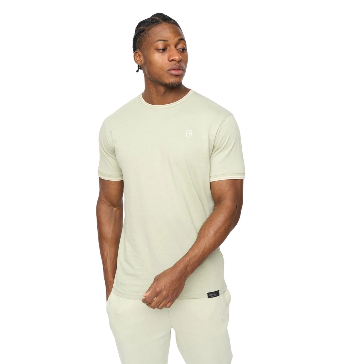 Light Olive - Front - Crosshatch Mens Preece T-Shirt