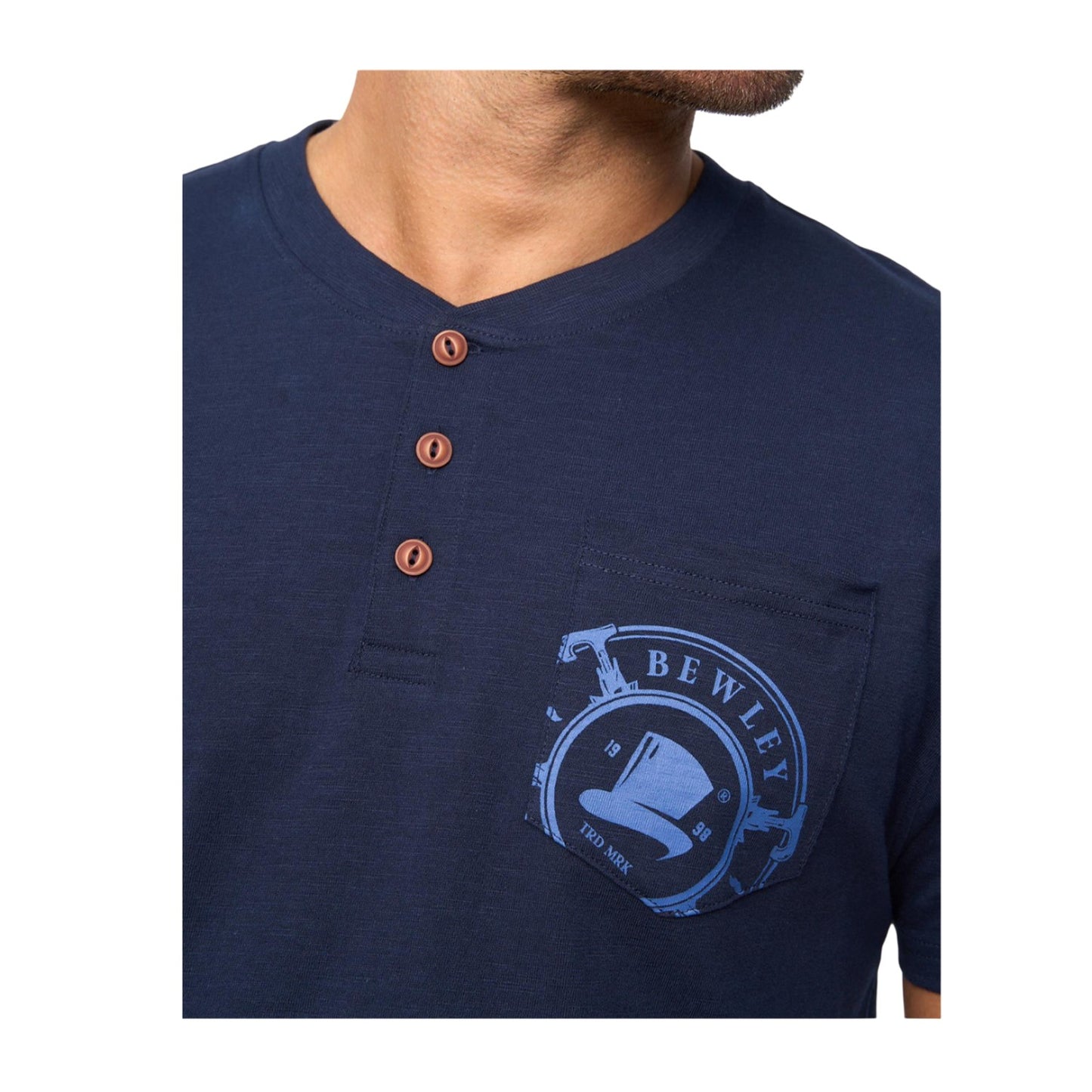 Navy - Side - Bewley & Ritch Mens Garside T-Shirt