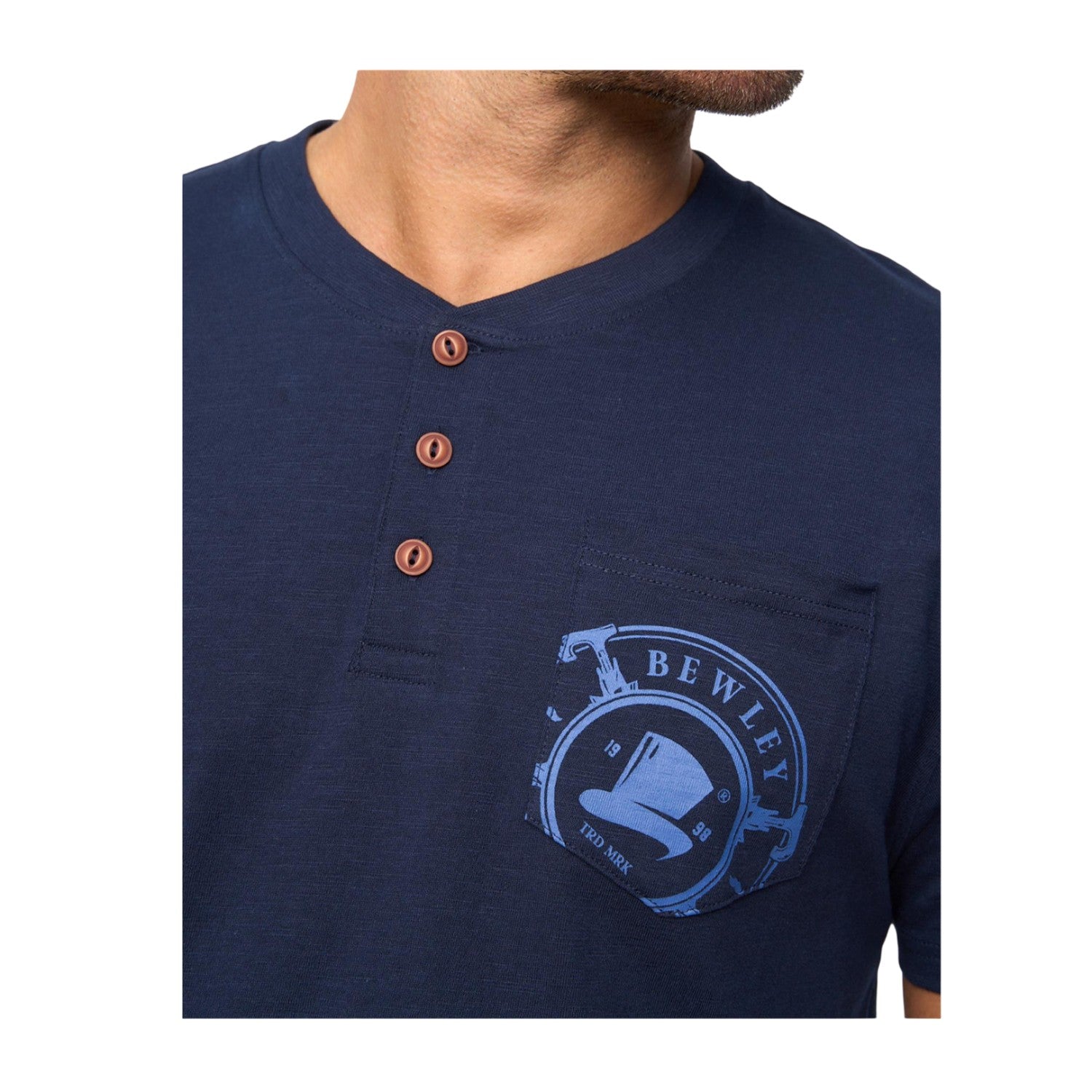 Navy - Side - Bewley & Ritch Mens Garside T-Shirt