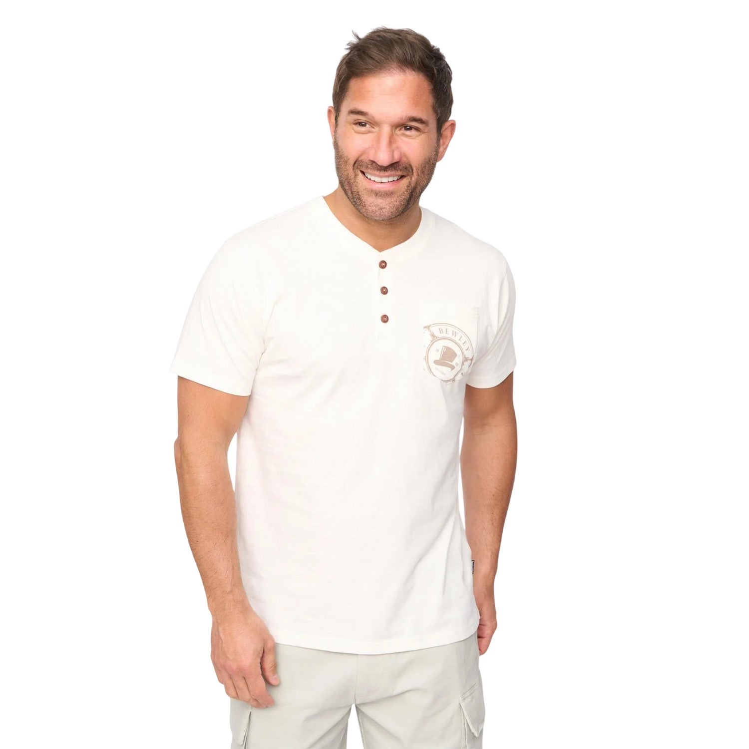 Off White - Front - Bewley & Ritch Mens Garside T-Shirt