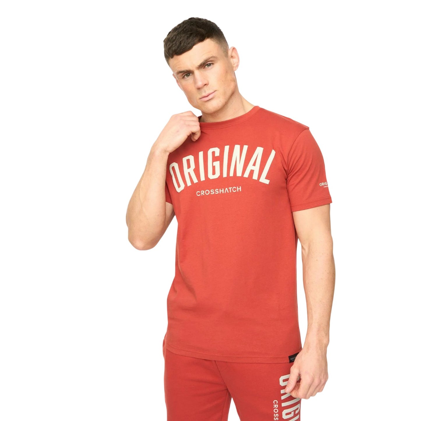 Red - Front - Crosshatch Mens Kensby T-Shirt