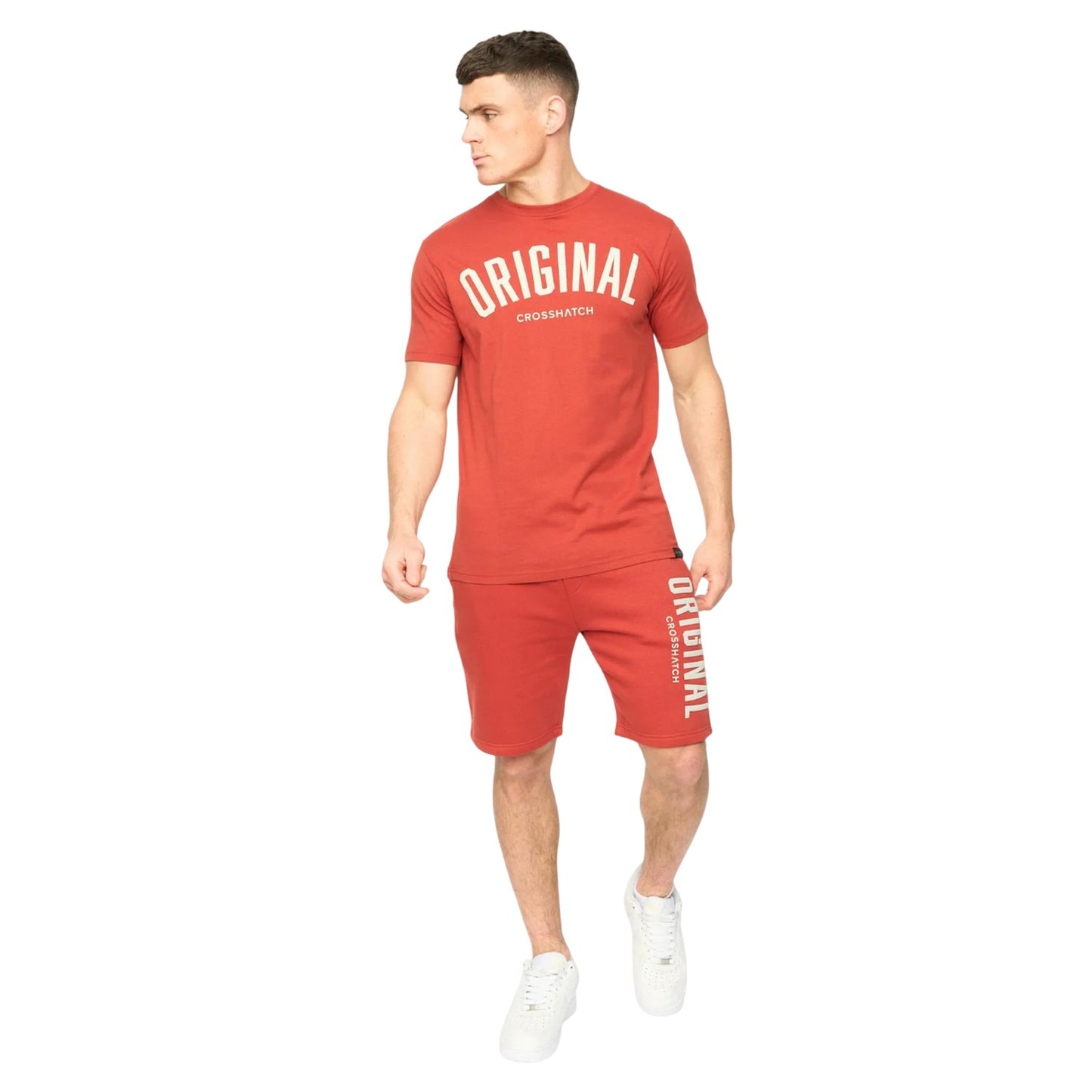 Red - Lifestyle - Crosshatch Mens Kensby T-Shirt