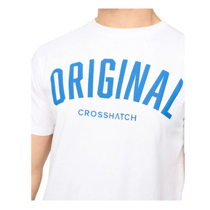 White - Side - Crosshatch Mens Kensby T-Shirt