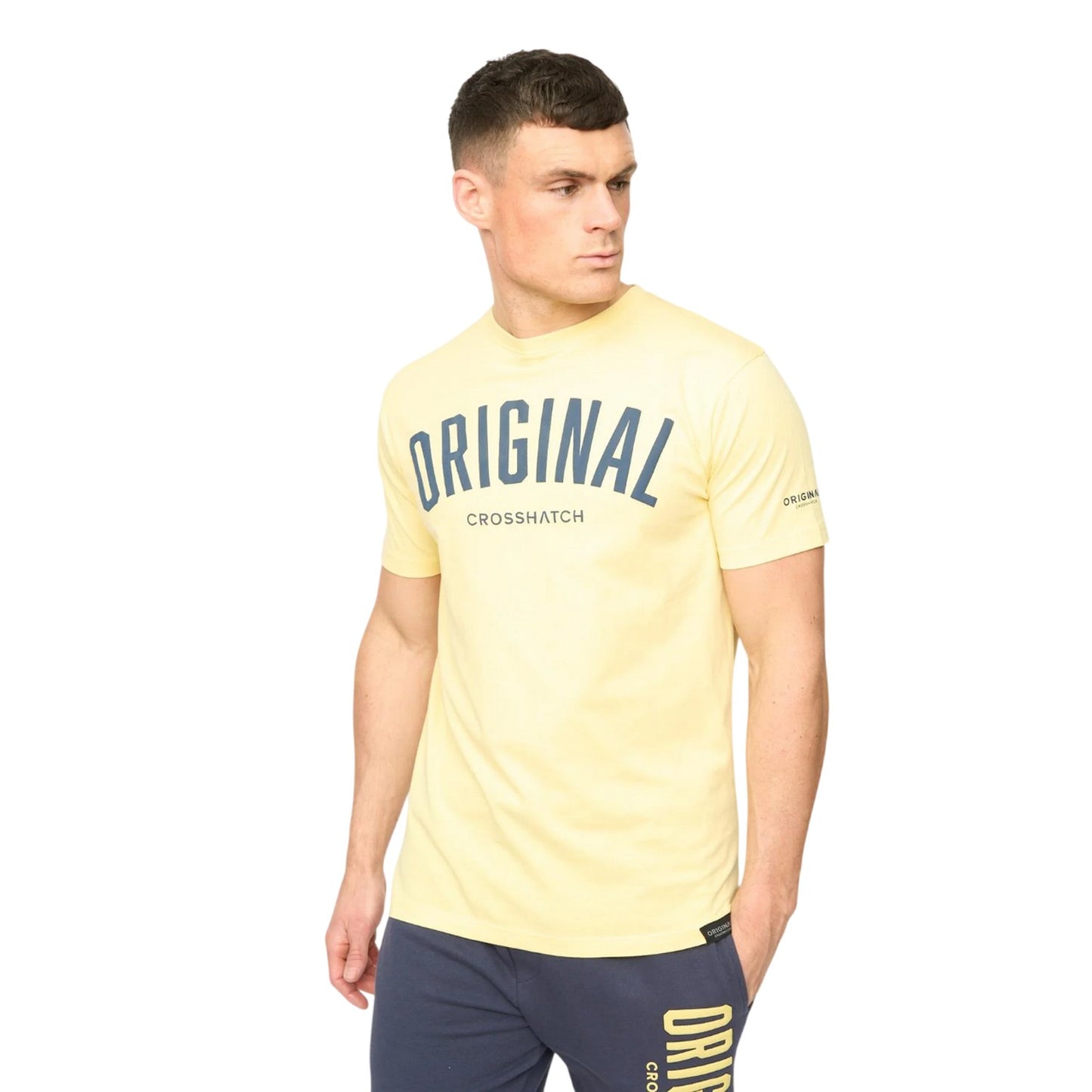 Yellow - Front - Crosshatch Mens Kensby T-Shirt