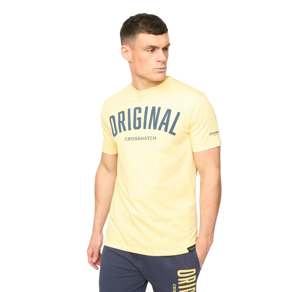 Yellow - Front - Crosshatch Mens Kensby T-Shirt