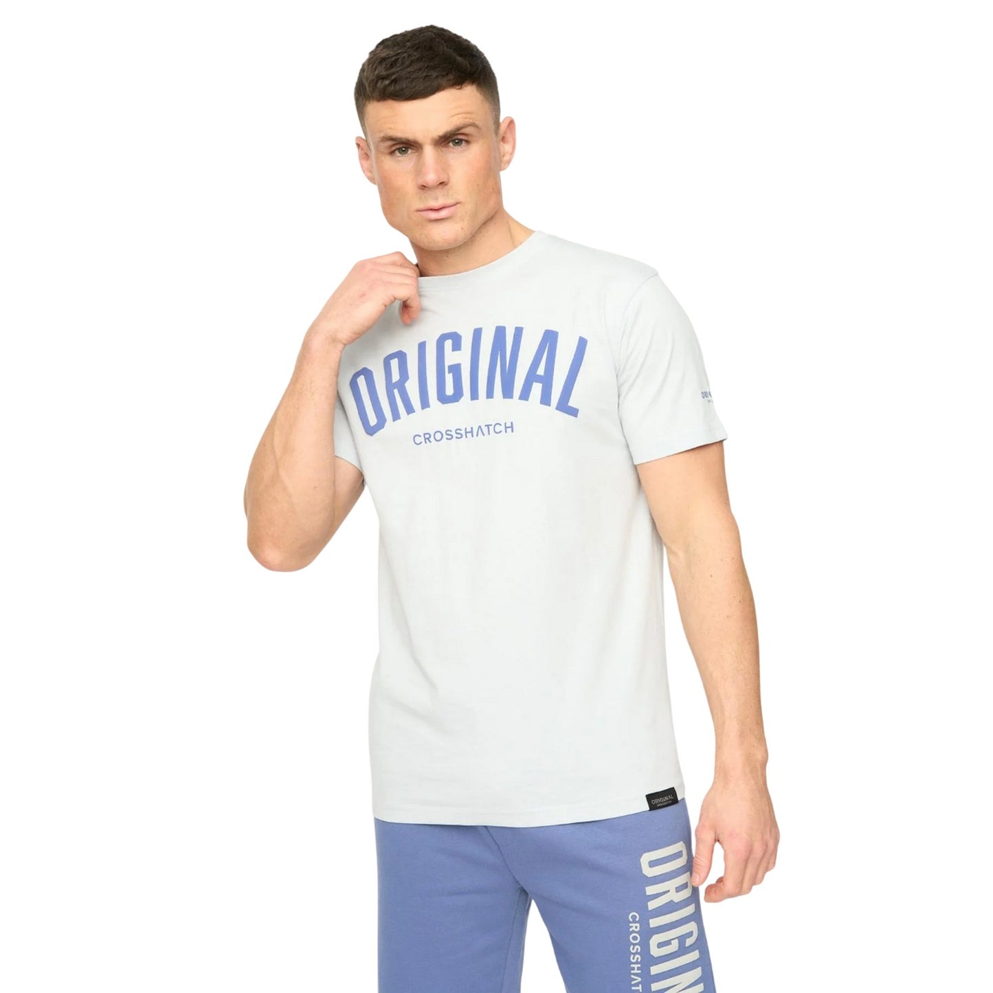Light Blue - Front - Crosshatch Mens Kensby T-Shirt