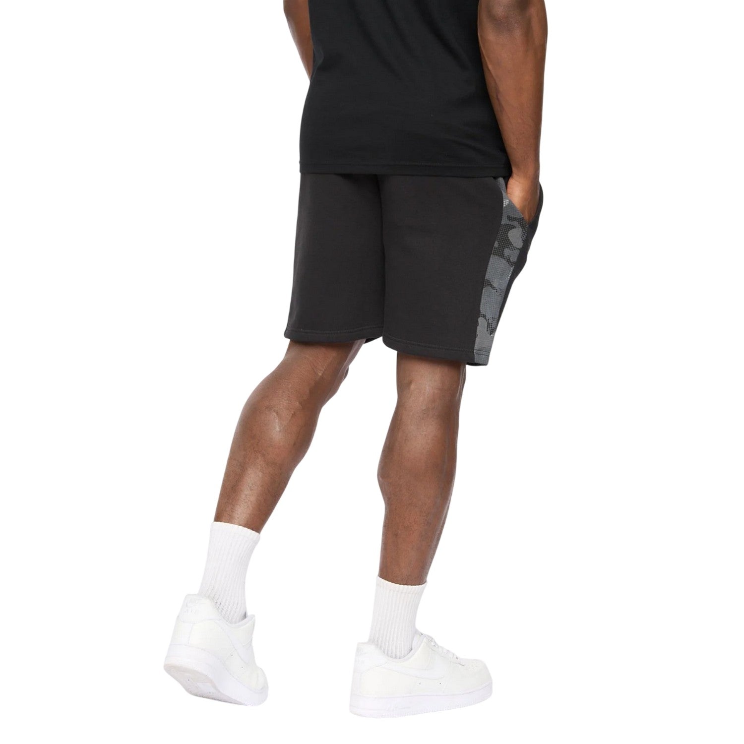 Black - Back - Crosshatch Mens Branton Shorts