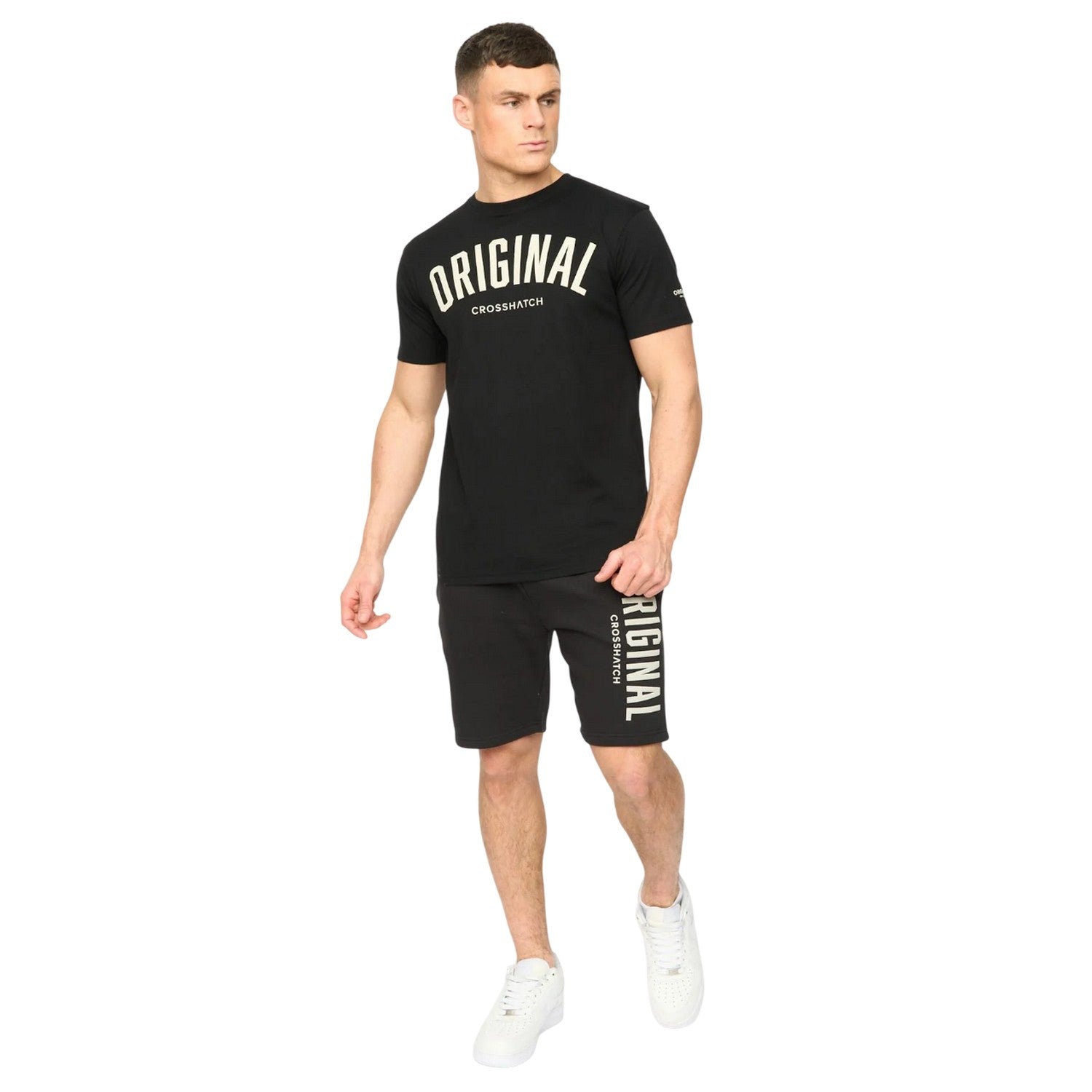 Black - Lifestyle - Crosshatch Mens Kensby Shorts