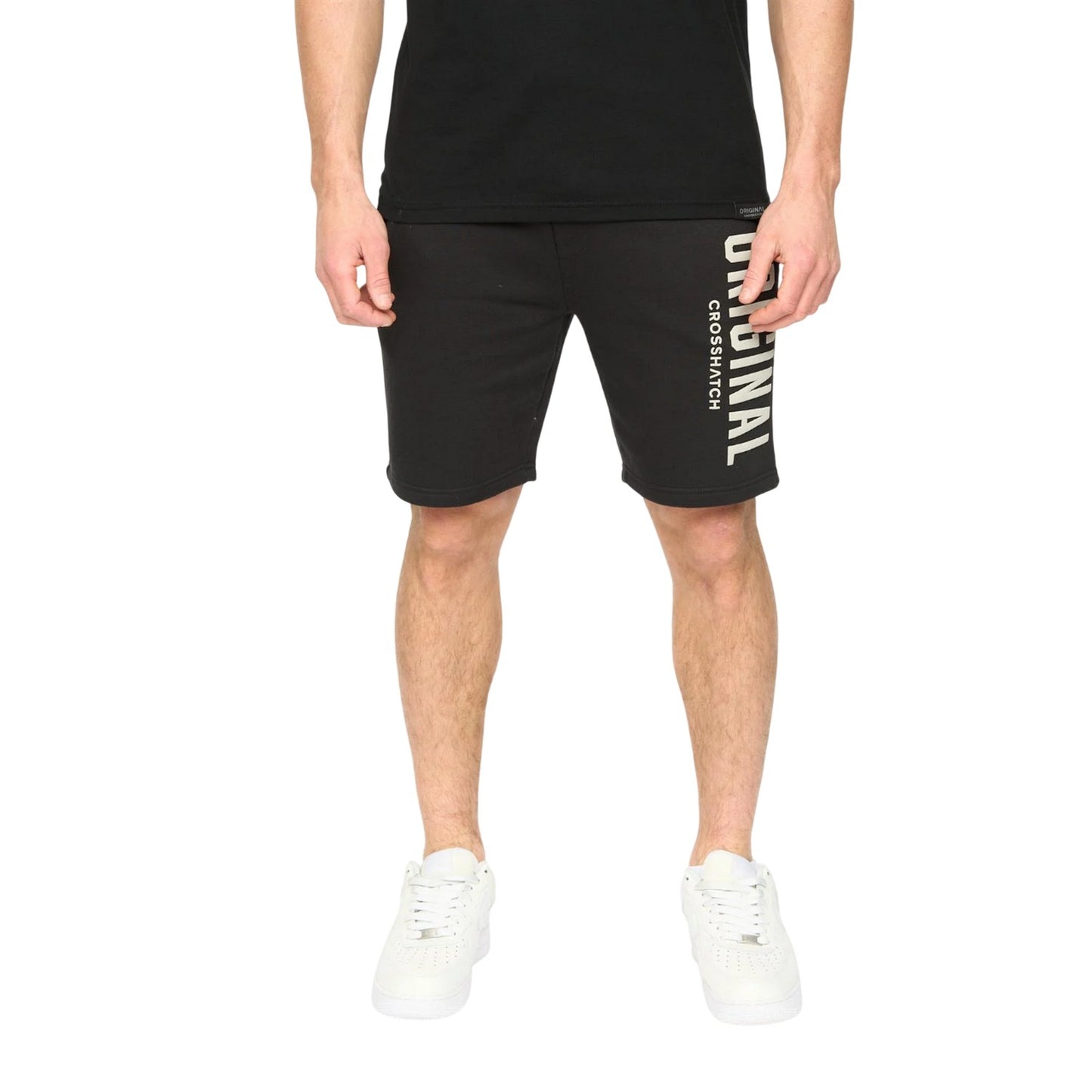 Black - Front - Crosshatch Mens Kensby Shorts