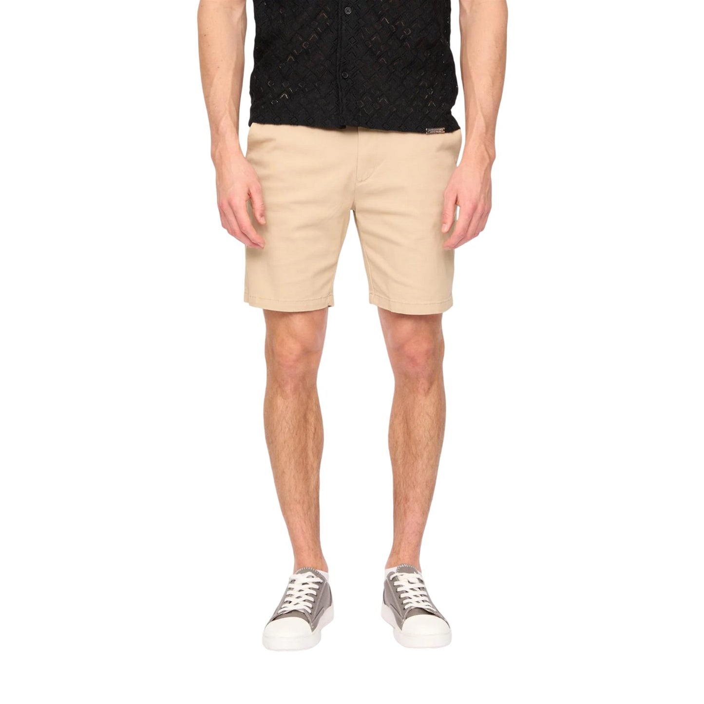 Stone - Front - Duck and Cover Mens Everett Chino Shorts