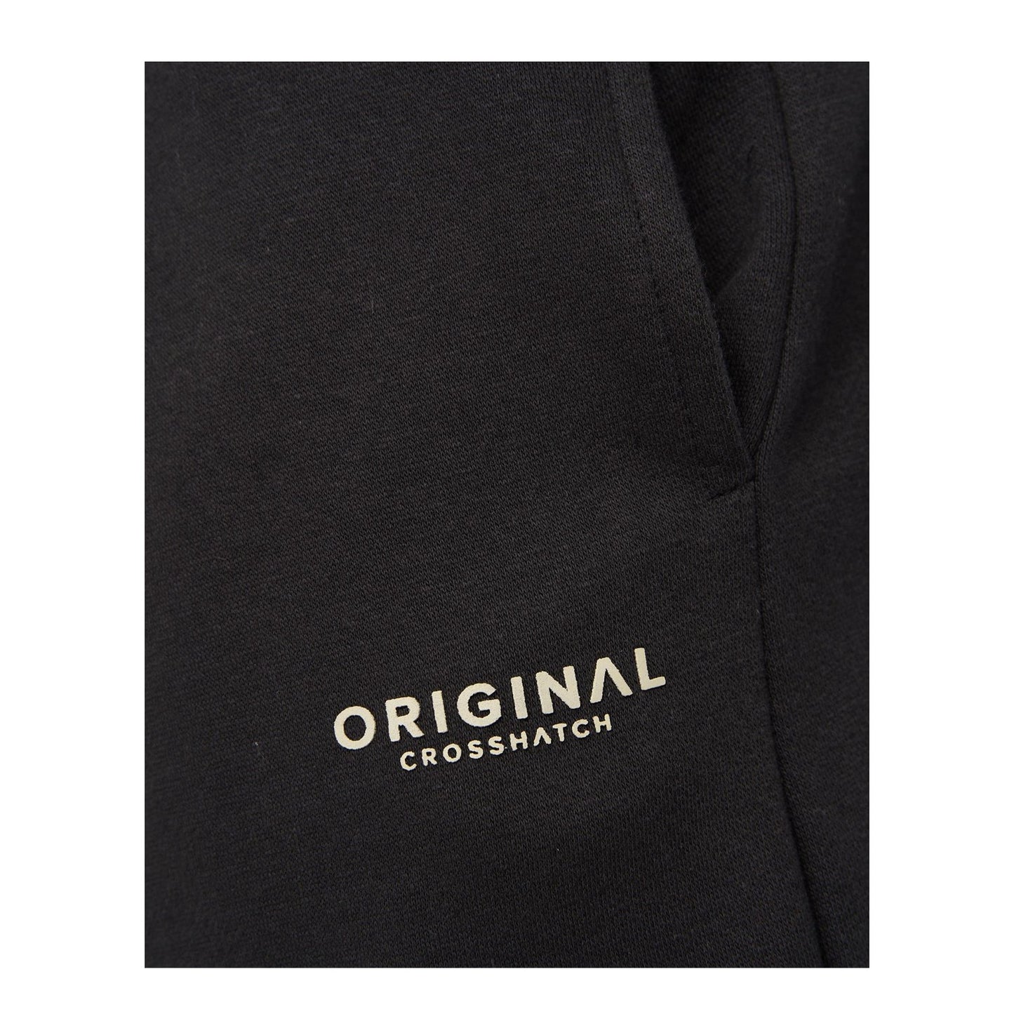 Black - Side - Crosshatch Mens Preece Jogging Bottoms