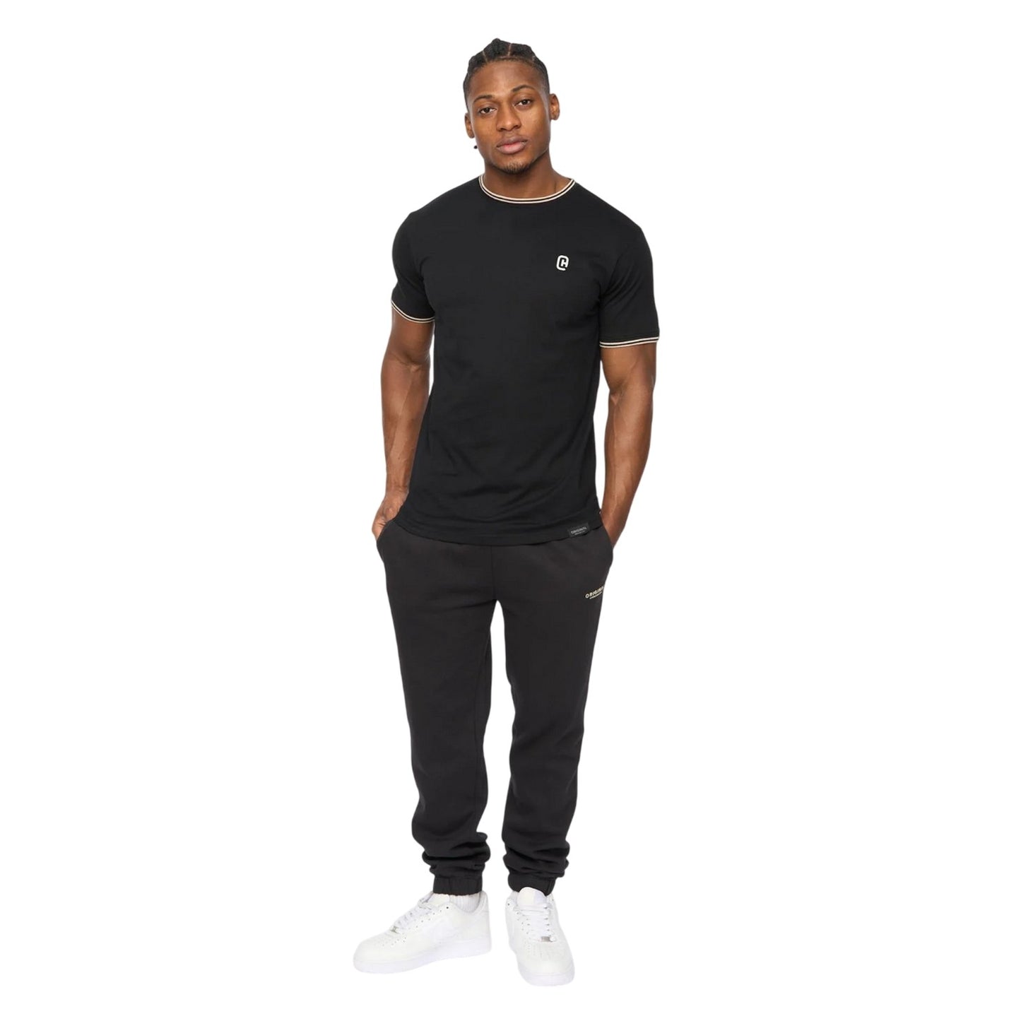 Black - Lifestyle - Crosshatch Mens Preece Jogging Bottoms