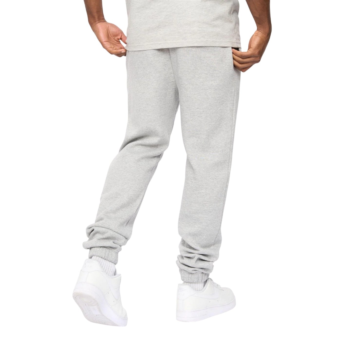 Grey Marl - Back - Crosshatch Mens Preece Jogging Bottoms