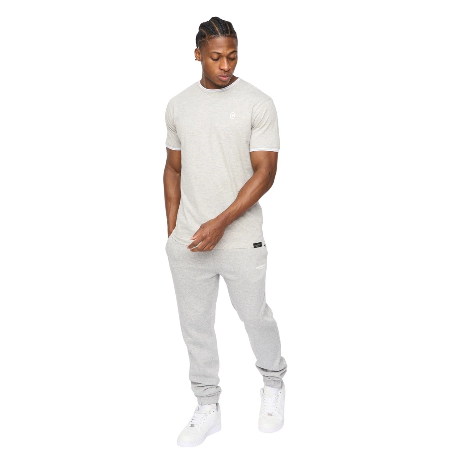 Grey Marl - Lifestyle - Crosshatch Mens Preece Jogging Bottoms