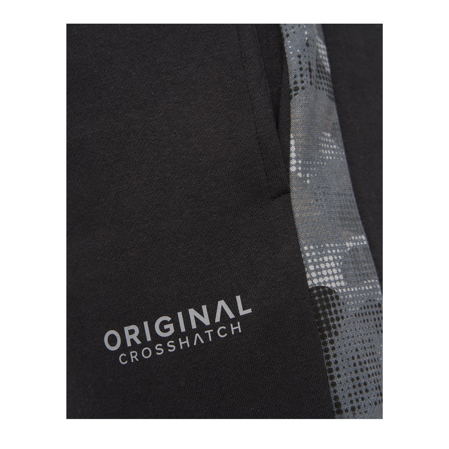Black - Side - Crosshatch Mens Branton Jogging Bottoms