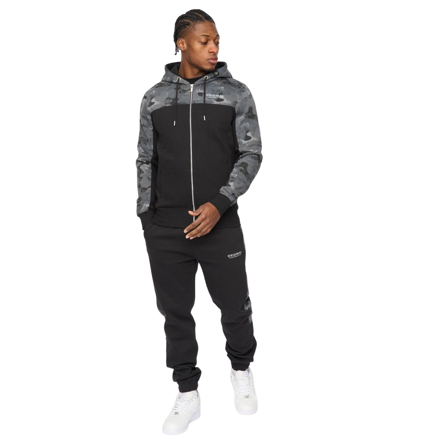 Black - Lifestyle - Crosshatch Mens Branton Jogging Bottoms