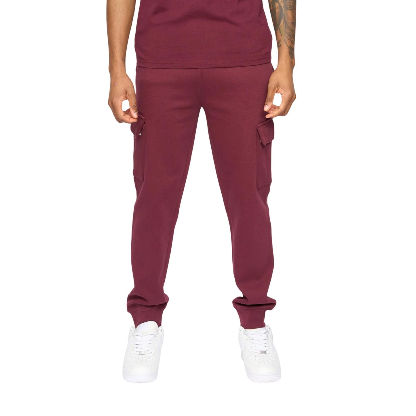 Burgundy - Front - Kings Will Dream Mens Crosby Cargo Jogging Bottoms