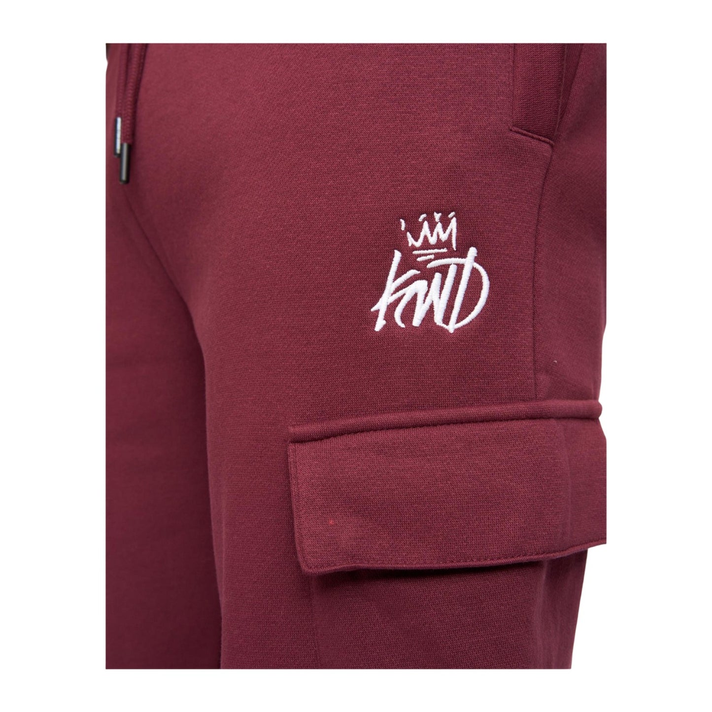 Burgundy - Side - Kings Will Dream Mens Crosby Cargo Jogging Bottoms