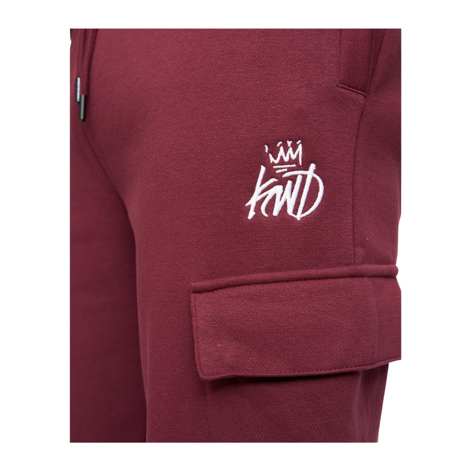 Burgundy - Side - Kings Will Dream Mens Crosby Cargo Jogging Bottoms